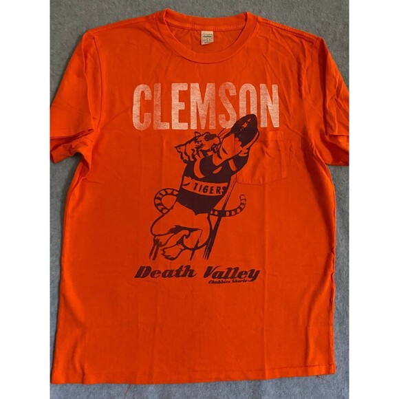 Chubbies T-Shirt Mens M Orange Clemson Tigers Death Valley Short Sleeve Pullover - Picture 1 of 8
